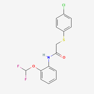 molecular formula C15H12ClF2NO2S B5699403 2-[(4-chlorophenyl)thio]-N-[2-(difluoromethoxy)phenyl]acetamide 