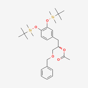 molecular formula C30H48O5Si2 B569942 (S)-1-(Benzyloxy)-3-(3,4-bis((tert-butyldimethylsilyl)oxy)phenyl)propan-2-yl acetate CAS No. 1235828-02-0