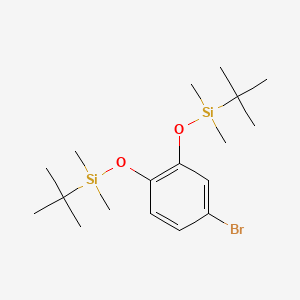 molecular formula C18H33BrO2Si2 B569945 [4-Bromo-2-[tert-butyl(dimethyl)silyl]oxyphenoxy]-tert-butyl-dimethylsilane CAS No. 1108192-19-3
