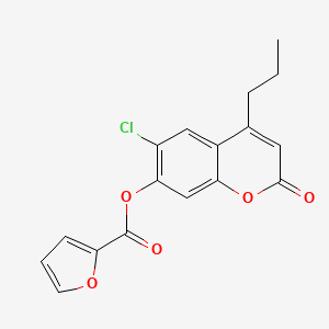 molecular formula C17H13ClO5 B5699460 6-chloro-2-oxo-4-propyl-2H-chromen-7-yl 2-furoate 