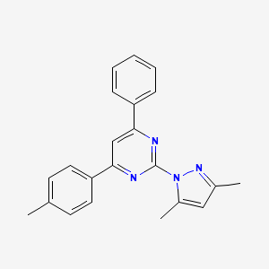 molecular formula C22H20N4 B5699470 2-(3,5-dimethyl-1H-pyrazol-1-yl)-4-(4-methylphenyl)-6-phenylpyrimidine 