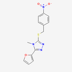 molecular formula C14H12N4O3S B5699480 3-(2-furyl)-4-methyl-5-[(4-nitrobenzyl)thio]-4H-1,2,4-triazole 