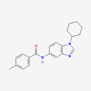 molecular formula C21H23N3O B5699496 N-(1-cyclohexyl-1H-benzimidazol-5-yl)-4-methylbenzamide 