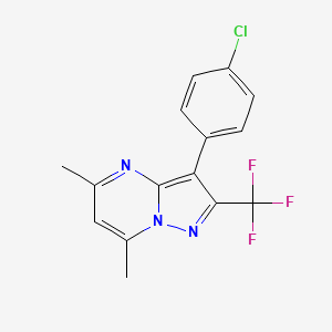 molecular formula C15H11ClF3N3 B5699520 3-(4-chlorophenyl)-5,7-dimethyl-2-(trifluoromethyl)pyrazolo[1,5-a]pyrimidine 