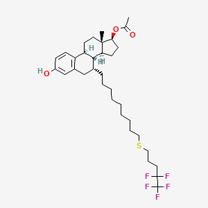 molecular formula C34H49F5O3S B569954 (7a,17b)-7-(9-((4,4,5,5,5-Pentafluoropentyl)thio)nonyl)-estra-1,3,5(10)-triene-3,17-diol 17-acetate CAS No. 875573-69-6