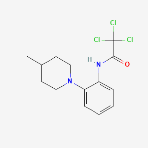 molecular formula C14H17Cl3N2O B5699577 2,2,2-trichloro-N-[2-(4-methyl-1-piperidinyl)phenyl]acetamide 
