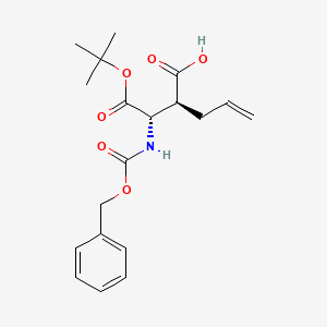 molecular formula C19H25NO6 B569958 erythro-N-[(Phenylmethoxy)carbonyl]-3-allyl-L-aspartic acid 1-tert-butyl ester CAS No. 123975-62-2