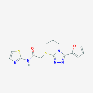 molecular formula C15H17N5O2S2 B5699614 2-{[5-(2-furyl)-4-isobutyl-4H-1,2,4-triazol-3-yl]thio}-N-1,3-thiazol-2-ylacetamide 