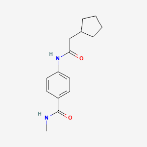 molecular formula C15H20N2O2 B5699617 4-[(cyclopentylacetyl)amino]-N-methylbenzamide 