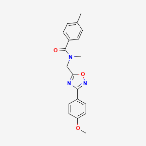 molecular formula C19H19N3O3 B5699654 N-{[3-(4-methoxyphenyl)-1,2,4-oxadiazol-5-yl]methyl}-N,4-dimethylbenzamide 