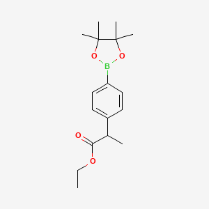 molecular formula C17H25BO4 B569967 2-(4-(4,4,5,5-四甲基-1,3,2-二氧杂硼环-2-基)苯基)丙酸乙酯 CAS No. 1228690-28-5