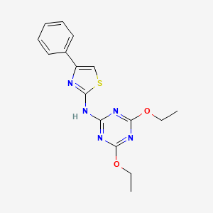 molecular formula C16H17N5O2S B5699696 4,6-diethoxy-N-(4-phenyl-1,3-thiazol-2-yl)-1,3,5-triazin-2-amine 
