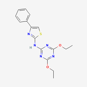 molecular formula C16H17N5O2S B5699696 N-(4,6-diethoxy-1,3,5-triazin-2-yl)-4-phenyl-1,3-thiazol-2-amine 