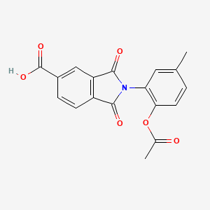 molecular formula C18H13NO6 B5699707 2-[2-(acetyloxy)-5-methylphenyl]-1,3-dioxo-5-isoindolinecarboxylic acid 