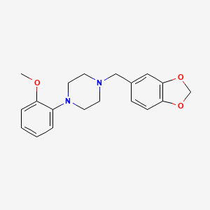 molecular formula C19H22N2O3 B5699716 1-(1,3-benzodioxol-5-ylmethyl)-4-(2-methoxyphenyl)piperazine 