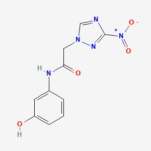 molecular formula C10H9N5O4 B5699728 N-(3-hydroxyphenyl)-2-(3-nitro-1H-1,2,4-triazol-1-yl)acetamide 