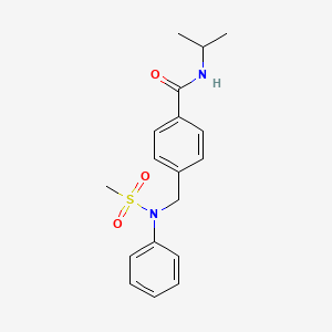 molecular formula C18H22N2O3S B5699738 N-isopropyl-4-{[(methylsulfonyl)(phenyl)amino]methyl}benzamide 