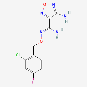 molecular formula C10H9ClFN5O2 B5699778 4-amino-N'-[(2-chloro-4-fluorobenzyl)oxy]-1,2,5-oxadiazole-3-carboximidamide 