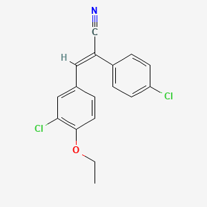 molecular formula C17H13Cl2NO B5699785 3-(3-chloro-4-ethoxyphenyl)-2-(4-chlorophenyl)acrylonitrile 