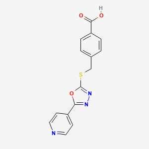 molecular formula C15H11N3O3S B5699844 4-({[5-(4-pyridinyl)-1,3,4-oxadiazol-2-yl]thio}methyl)benzoic acid 