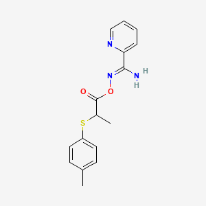 molecular formula C16H17N3O2S B5699853 N'-({2-[(4-methylphenyl)thio]propanoyl}oxy)-2-pyridinecarboximidamide 