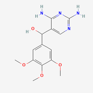 molecular formula C14H18N4O4 B569986 5-嘧啶甲醇，2,4-二氨基-α-(3,4,5-三甲氧基苯基)- CAS No. 29606-06-2