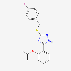 molecular formula C18H18FN3OS B5699867 3-[(4-fluorobenzyl)thio]-5-(2-isopropoxyphenyl)-4H-1,2,4-triazole 