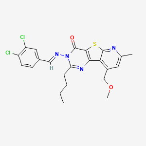 molecular formula C23H22Cl2N4O2S B5699882 2-butyl-3-[(3,4-dichlorobenzylidene)amino]-9-(methoxymethyl)-7-methylpyrido[3',2':4,5]thieno[3,2-d]pyrimidin-4(3H)-one 