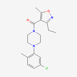 molecular formula C18H22ClN3O2 B5699905 1-(5-chloro-2-methylphenyl)-4-[(3-ethyl-5-methyl-4-isoxazolyl)carbonyl]piperazine 