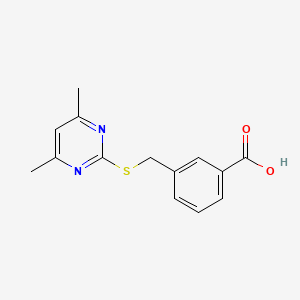 molecular formula C14H14N2O2S B5699926 3-{[(4,6-dimethyl-2-pyrimidinyl)thio]methyl}benzoic acid 