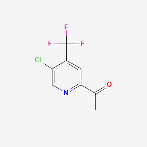 molecular formula C8H5ClF3NO B569993 1-(5-氯-4-(三氟甲基)吡啶-2-基)乙酮 CAS No. 1256821-90-5