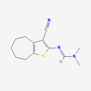 molecular formula C13H17N3S B5699950 N'-(3-cyano-5,6,7,8-tetrahydro-4H-cyclohepta[b]thien-2-yl)-N,N-dimethylimidoformamide 