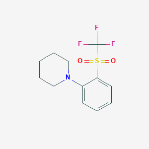 molecular formula C12H14F3NO2S B5700007 1-{2-[(trifluoromethyl)sulfonyl]phenyl}piperidine 