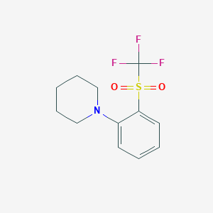 molecular formula C12H14F3NO2S B5700007 1-[2-(Trifluoromethylsulfonyl)phenyl]piperidine 