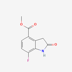 molecular formula C10H8FNO3 B570007 Methyl 7-fluoro-2-oxoindoline-4-carboxylate CAS No. 1260776-33-7