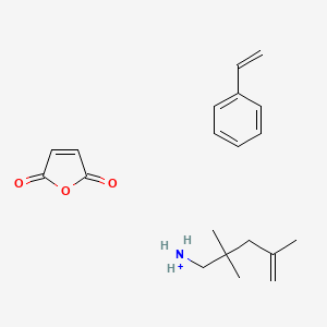 molecular formula C20H28NO3+ B570011 2,5-Furandione, polymer with ethenylbenzene and 2,4,4-trimethyl-1-pentene, ammonium salt CAS No. 111719-93-8