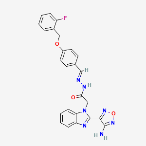 molecular formula C25H20FN7O3 B5700122 2-[2-(4-amino-1,2,5-oxadiazol-3-yl)-1H-benzimidazol-1-yl]-N'-{4-[(2-fluorobenzyl)oxy]benzylidene}acetohydrazide 