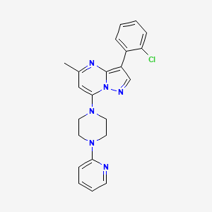 molecular formula C22H21ClN6 B5700137 3-(2-chlorophenyl)-5-methyl-7-[4-(2-pyridinyl)-1-piperazinyl]pyrazolo[1,5-a]pyrimidine 