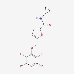 molecular formula C15H11F4NO3 B5700142 N-cyclopropyl-5-[(2,3,5,6-tetrafluorophenoxy)methyl]-2-furamide 