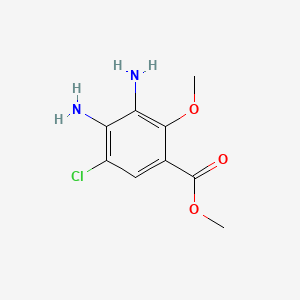 molecular formula C9H11ClN2O3 B570015 Methyl 3,4-diamino-5-chloro-2-methoxybenzoate CAS No. 130091-84-8