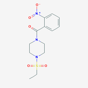 molecular formula C13H17N3O5S B5700163 1-(ethylsulfonyl)-4-(2-nitrobenzoyl)piperazine 