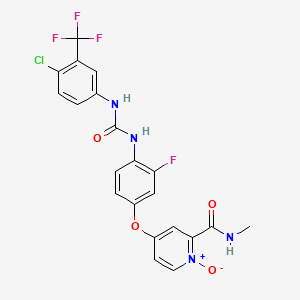 molecular formula C21H15ClF4N4O4 B570017 4-(4-(3-(4-Chloro-3-(trifluoromethyl)phenyl)ureido)-3-fluorophenoxy)-2-(methylcarbamoyl)pyridine 1-oxide CAS No. 835621-11-9