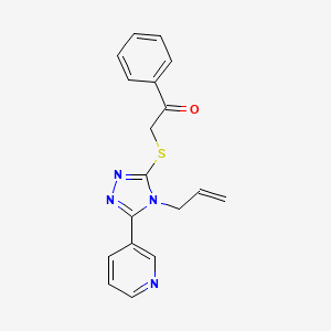 molecular formula C18H16N4OS B5700195 2-{[4-allyl-5-(3-pyridinyl)-4H-1,2,4-triazol-3-yl]thio}-1-phenylethanone 