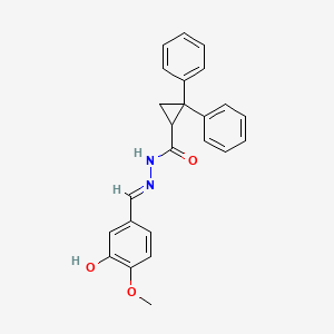 N'-(3-hydroxy-4-methoxybenzylidene)-2,2-diphenylcyclopropanecarbohydrazide