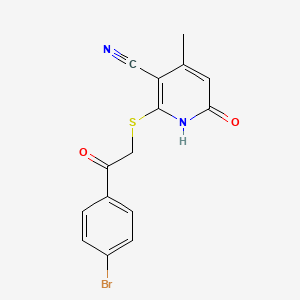 2-{[2-(4-bromophenyl)-2-oxoethyl]thio}-4-methyl-6-oxo-1,6-dihydro-3-pyridinecarbonitrile