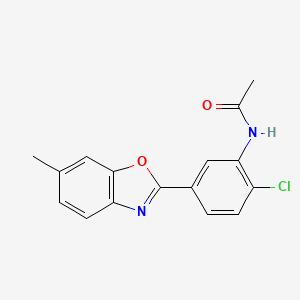 N-[2-chloro-5-(6-methyl-1,3-benzoxazol-2-yl)phenyl]acetamide