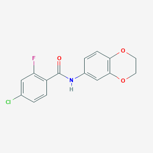 molecular formula C15H11ClFNO3 B5700310 4-chloro-N-(2,3-dihydro-1,4-benzodioxin-6-yl)-2-fluorobenzamide 