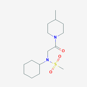 molecular formula C15H28N2O3S B5700358 N-cyclohexyl-N-[2-(4-methyl-1-piperidinyl)-2-oxoethyl]methanesulfonamide 