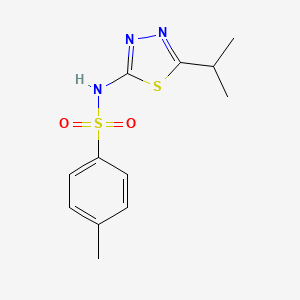 molecular formula C12H15N3O2S2 B5700367 N-(5-isopropyl-1,3,4-thiadiazol-2-yl)-4-methylbenzenesulfonamide CAS No. 6314-73-4