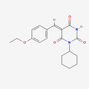 molecular formula C19H22N2O4 B5700411 1-cyclohexyl-5-(4-ethoxybenzylidene)-2,4,6(1H,3H,5H)-pyrimidinetrione 